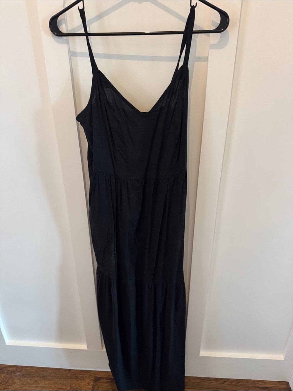 Old Navy Black Maxi Slip Dress with Spaghetti Straps